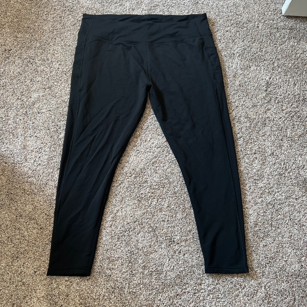 Woolx women’s 2X black wool leggings with pockets